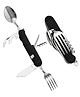 Bunie 6 in 1 Foldable Spoon Fork, Knife Set for Travel  Pack of 1 Black