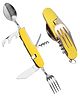 Bunie 6 in 1 Foldable Spoon Fork, Knife Set for Travel  Pack of 1 Golden