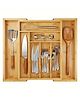Bunie Adjustable Bamboo Cutlery Tray for Kitchen Drawer - 19-inch