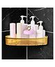 Bunie Multipurpose Wall Mount Self Adhesive Bathroom Triangular Shelf  Light Brown