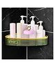 Bunie Multipurpose Wall Mount Self Adhesive Bathroom Triangular Shelf  Green