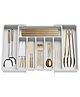 Funeiko Adjustable Multi Compartments Cutlery Tray for Kitchen Drawer White