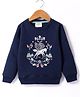 Lazy Bones Fleece Knit Full Sleeves Sweatshirt With Unicorn Print - Navy Blue