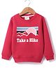 Lazy Bones Fleece Knit Full Sleeves Sweatshirt With Text Print - Red