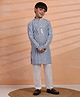 P-MARK Full Sleeves Thread Work Detailed & Sequins Embellished Kurta With Solid Pyjama Set - Blue