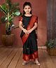 Aarika Half Sleeves Blouse With Border Printed Kajol Saree - Black