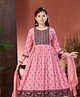 Aarika Three Fourth Sleeves Floral Motif Printed & Sequins Embellished Kurta - Pink