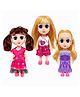 Bunie Realistic Dolls Toy with Cute Dresses for Girls-Multicolor - 3 Pieces
