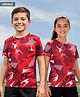 Pine Active Half Sleeves Abstract Printed T-Shirt - Red