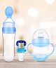 Kidbea Baby Fruit & Spoon Silicone Feeder with Blue Shipper Anti-Colic, Plastic-Free Pack of 3