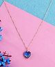 Jewelz Rose Gold Plated With Blue Heart Shape Stone Pendant - Blue
