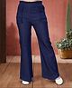 Aarika Denim Pockets Detailed Palazzo - Navy Blue