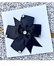 FOLLOW THE NEEDLE Ribbon Hair Bow - Black