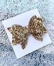 FOLLOW THE NEEDLE Glitter Hair Bow - Golden