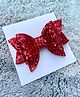 FOLLOW THE NEEDLE Glitter Hair Bow - Red