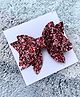 FOLLOW THE NEEDLE Glitter Hair Bow - Red & Silver