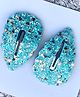 FOLLOW THE Set Of 2 NEEDLE Glitter Snap Pin - Blue & Silver