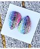 FOLLOW THE NEEDLE Set Of 2 Glitter Stripe Snap Pin - Blue Green