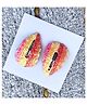 FOLLOW THE NEEDLE Set Of 2 Glitter Stripe Snap Pin - Yellow Orange & Pink