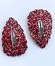 FOLLOW THE NEEDLE Set Of 2 Glitter Sprinkle Snap Pins- Red