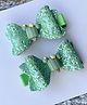 FOLLOW THE NEEDLE Set Of 2 Icecream Cactus Hair Pins - Green
