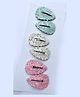 FOLLOW THE NEEDLE Set Of 6 Sequence Faux Leather Snap Pins - Blue White & Pink