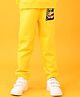 Anthrilo Fleece New Good Habits Text Printed Joggers - Yellow