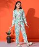 Fashion Dream Full Sleeves Floral & Birds Printed Top & Pant Set - Multi Colour