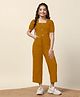 Fashion Dream Half Sleeves Solid Jumpsuit - Mustard Yellow