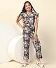Fashion Dream Frill Sleeves Floral Printed Jumpsuit - Black