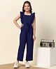 Fashion Dream Sleeveless Bow Applique & Frill Detailed Jumpsuit - Blue