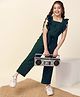 Fashion Dream Flutter Sleeves Self Designed Jumpsuit With Belt - Green