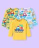 Babyhug Cotton Knit Full Sleeves T-Shirts with Vehicle Graphics Pack of 3 - Blue & Yellow