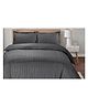 Filymore plain solid Stripe  double bedsheet with two pillow cover made with pure microfiber(bedsheet size 108x108)(pillow size 18x28)(colour-Dark grey)