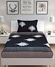 Filymore Floral  single bedsheet with one pillow cover made with pure microfiber(bedsheet size 90x60) (pillow size 18x28) (colour-Black)