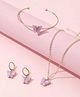 Ziory Butterfly Designed Jewellery Set - Mauve