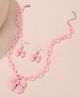 Ziory Bow Designed Jewellery Set - Pink