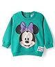 Babyhug Disney Terry Knit Full Raglan Sleeves Sweatshirt with Minnie Mouse Graphics - Mint Green
