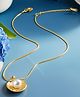 Mansiyaorange Gold toned Anti-Tarnish Daily Useable Western Look Chain With Pearl Dew Drop Pendant For Women & Girls