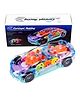 NEGOCIO 360 Degree Bump & Go ABS Plastic Rotating Transparent Concept Racing Car with 3D Flashing Led Lights & Music for Kids - PACK OF 1 - COLOR MAY VARY