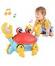 NEGOCIO Crab Baby Toy Crawling with Music and LED Light, Funny Wind-up Crab Swimming Floating Toy - Crab Fun Toy Baby Classic Toy Beach Toy Baby Drag Baby Summer Toy - PACK OF 1 - COLOR MAY VARY