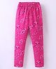 Simply Cotton Lycra Knit Full Length Floral Printed Leggings - Dark Pink