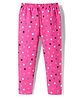 Simply Cotton Lycra Knit Full Length Star Printed Leggings - Dark Pink