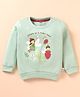 Simply Girl Fleece Knit Full Sleeves Sweatshirt with Christmas Theme Print - Light Green