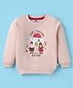 Simply Girl Fleece Knit Full Sleeves Sweatshirt with Christmas Theme Print - Light Peach