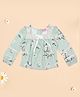 Cutecumber Full Sleeves Floral Printed Top - Green