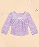 Cutecumber Full Sleeves Floral Printed Top - Purple