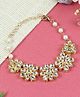 Asthetika Kundan Stone Embellished Floral Designed Bracelet - Gold