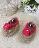 Woonie Crochet Handmade Floral Detailed Booties - Beige