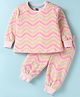 Evimo Single Jersey Full Sleeves Printed Sweatshirt & Lounge Pants Co-Ord Set - Pink